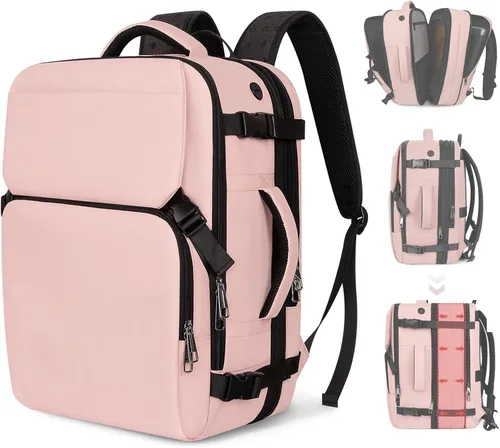 Miniatura 9 de Mochila de Viaje Snoffic para Mujer, Negro, 17 pulg.