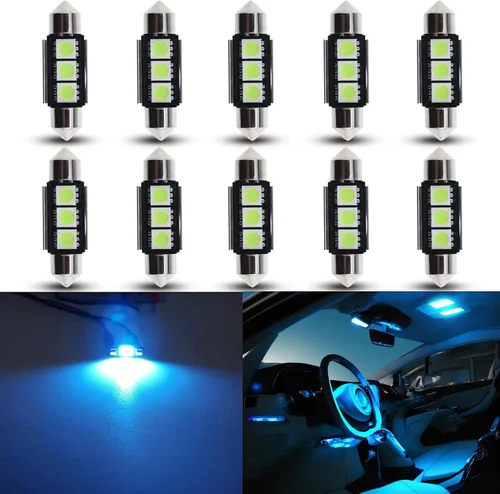 Miniatura 23 de Bombillas LED Festoon 6411 6418 C5W de 9 a 30 V extremadamente brillantes, sin errores, 1.5 pulgadas, 1.417 in para luces de cúpula de mapa