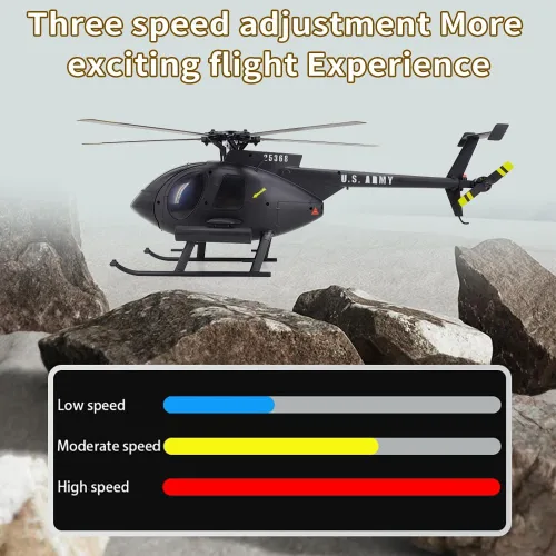 Miniatura 7 de Helicóptero a control remoto Dodoore, Modelo de helicóptero RC C189 MD500, helicópteros de rotor único de 1/28 de escala 4CH con giroscopio de 6
