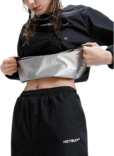 Miniatura 7 de HOTSUIT Traje de sauna para mujer, duradero, gimnasio, entrenamiento, sauna, chaqueta, pantalones, trajes de sudor