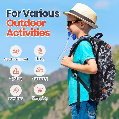 Miniatura 6 de Shinylin Mochila de Hidratación para Niños con Vejiga de Agua de 1.5L Mochila de Senderismo Ligera para Niños o Niñas Niños Ciclismo Escalada Correr
