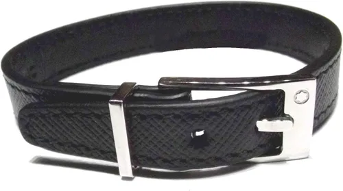 Miniatura 5 de Montblanc 11291663 - Pulsera de piel sartorial negra 63, M, Acero inoxidable