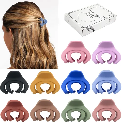 Miniatura 10 de MAORULU Pinza para el cabello, pinza de pulpo para cabello fino/medio grueso, para mujeres y niñas, 1.5 pulgadas, mini pinzas de mandíbula mate