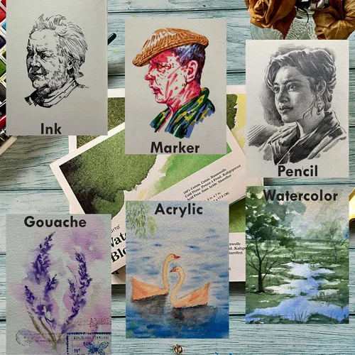 Miniatura 5 de tumuarta Bloque de acuarela de 300 libras, 640 GSM, 100% algodón, 5 x 7 pulgadas, 10 hojas, sin ácidos, prensa en frío, tablero de papel de acuarela