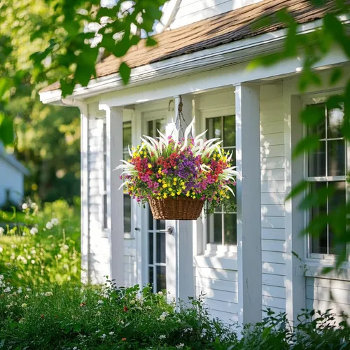 Miniatura 6 de Flores artificiales realistas para exteriores, resistentes a los rayos UV, paquete de 20 plantas colgantes falsas resistentes a la intemperie y a