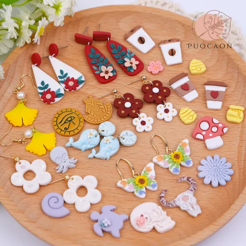 Miniatura 5 de Puocaon Cortadores de arcilla de polímero marino – 9 piezas de conchas marinas, dólar de arena, ancla, formas de delfín coral para joyas de arcilla