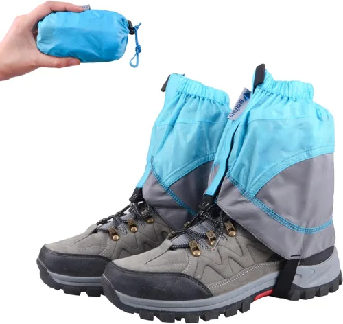Miniatura 8 de TRIWONDER Polainas de tobillo bajas ligeras e impermeables para senderismo, caminar, mochilero 02 azul
