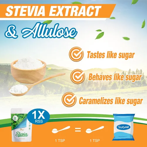 Miniatura 5 de Alulosa - Edulcorante multiusos de mezcla de stevia - 1 dulzura de azúcar; porciones totales 567; edulcorante cero calorías, sustituto sin azúcar