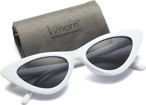 Miniatura 2 de kimorn Gafas de sol de ojo de gato para mujer, gafas de sol Kurt Cobain Retro K0566 (blanco y negro)