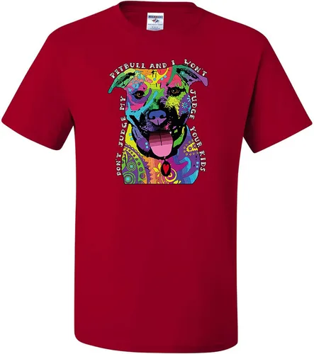 Miniatura 13 de Camisetas divertidas para hombre Don't Judge My Pitbull I Won't Judge Your Kids Púrpura
