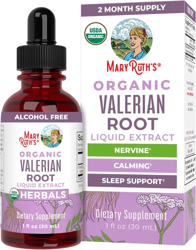 MaryRuth Organics Gotas líquidas de raíz de valeriana | Suministro de 2 meses | Sin azúcar | Gotas de raíz de valeriana orgánica USDA | Apoya el
