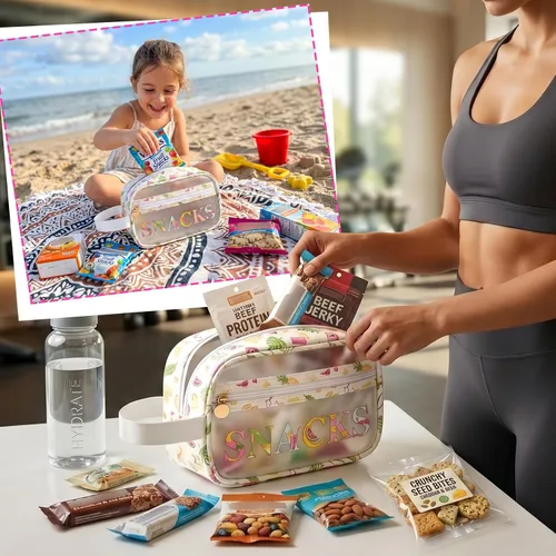 Miniatura 5 de COSHAYSOO Bolsas transparentes para aperitivos, bolsa de viaje para mujeres y niñas, lindas vacaciones de verano, playa, piscina, día del lago
