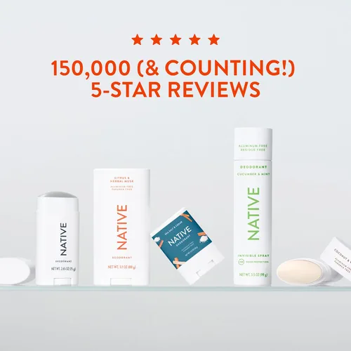 Miniatura 8 de Native Desodorante Desodorante natural para hombres, sin aluminio con bicarbonato de sodio, probióticos, aceite de coco y manteca de karité