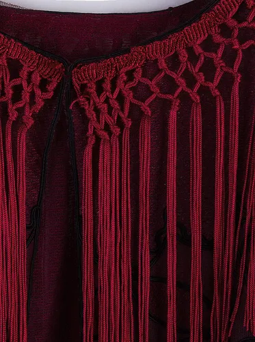 Miniatura 5 de VIJIV - Chal negro para mujer de los años 20 con flecos bordados para noche