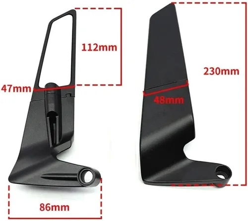 Miniatura 6 de Motorcycle Rearview Mirror For FZ8 FZ-8 Motorcycle Mirrors Stealth Winglets Mirror To Rotate Adjustable Mirrors