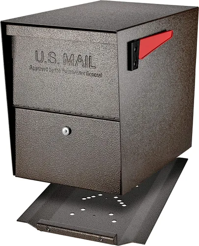 Miniatura 7 de Mail Boss 7206 Package Master - Buzón de seguridad con bloqueo en la acera, mediano, negro, placa base de montaje en superficie y poste de montaje