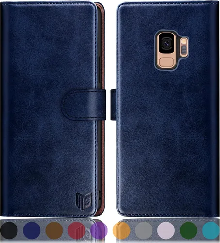 Miniatura 13 de SUANPOT Funda de piel tipo cartera para Samsung Galaxy S9+ / S9 Plus 6.2 (no S9 5.8") con bloqueo RFID, tarjetero de crédito, funda de poliuretano
