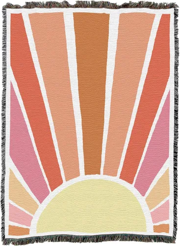 Miniatura 4 de Pure Country Weavers Manta retro con diseño de explosión de sol, manta de tapiz de regalo tejida de algodón, fabricada en los Estados Unidos