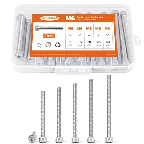 Miniatura 19 de Tornillos de cabeza hexagonal M3 x 0.157 in, 0.236 in, 0.315 in, 0.394 in, 0.472 in, acero inoxidable 304, máquina métrica totalmente roscada