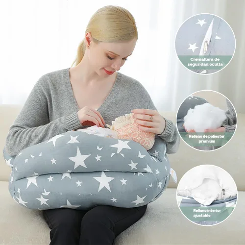Miniatura 4 de Chilling Home Almohada de lactancia para lactancia, almohada de lactancia ajustable, almohada de lactancia materna, alimentación con biberón