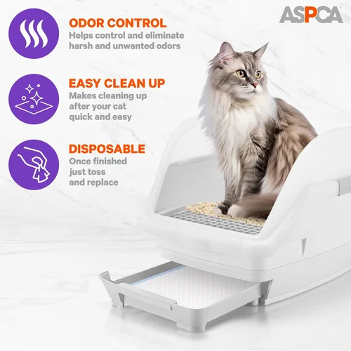 Miniatura 3 de ASPCA Recambios de almohadillas perfumadas de limón para gatos para sistema de caja de arena, tamaño 16.9 x 11.4 pulgadas, paquete de 20