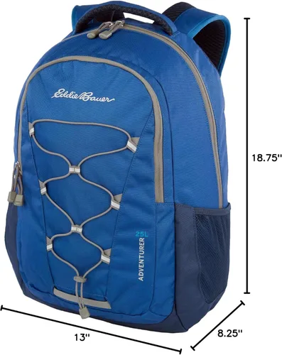 Miniatura 8 de Eddie Bauer Mochila Adventurer con compartimentos organizativos y funda compatible con hidratación/portátil, Adventurer - True Blue, 25L Aventurero