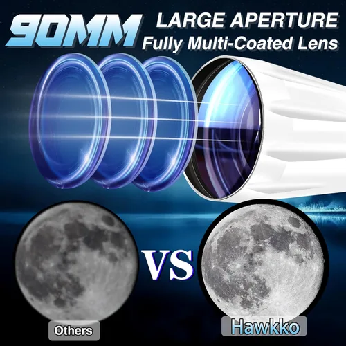 Miniatura 2 de Telescopio, apertura de 90 mm y longitud focal de 900 mm, telescopio refractor astronómico de alta potencia para adultos - Telescopios profesionales