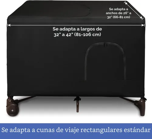 Miniatura 5 de Funda opaca para cuna Pack N Play, funda de cuna de viaje, funda de red transpirable para interiores o exteriores, tienda de campaña opaca elástica