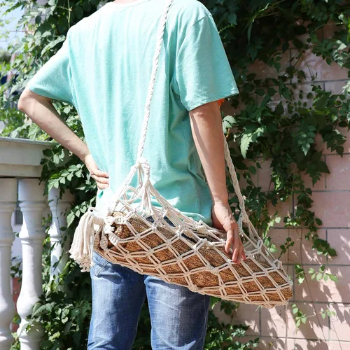 Miniatura 4 de Bolsa de transporte para esterilla de yoga de macramé, adecuada para la mayoría de las Beige