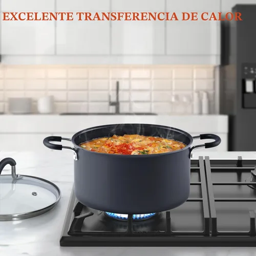 Miniatura 3 de Cook N Home - Olla antiadherente con tapa para sopa de 10 cuartos de galón, anodizada dura profesional, segura para horno - Asas que se mantienen