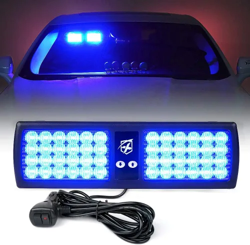 Miniatura 14 de Xprite - Luces estroboscópicas Amber de 48 LED para visor, luces interiores de parabrisas y protector solar, luces de advertencia de peligro