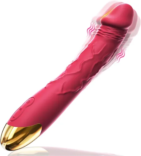 Vibrador realista de 7.6 pulgadas para mujeres, 10 potentes modos de vibración para estimulación del clítoris y punto G, juguetes sexuales