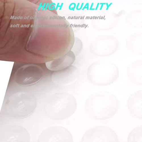 Miniatura 3 de Paquete combinado de 256 piezas de topes protectores adhesivos transparentes, 2 tamaños, círculo plano, autoadhesivos para amortiguar el sonido