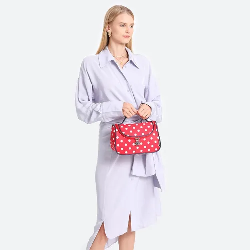 Miniatura 6 de Yeiotsy - Bolsa para cosméticos, neceser, para viaje, a lunares / Estuche de maquillaje para mujer Clásico rojo