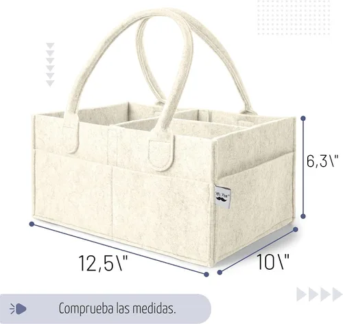 Miniatura 2 de Mr. Pen- Organizador de pañales para bebé, beige, mediano Contenedor de almacenamiento de guardería y organizador de coche para pañales