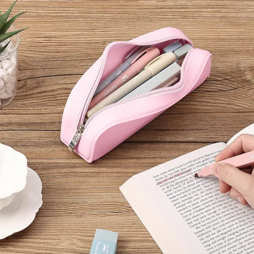 Miniatura 8 de Mr. Pen - Estuche de silicona para lápices, estuche rosa claro, estuche pequeño, estuche para lápices estético