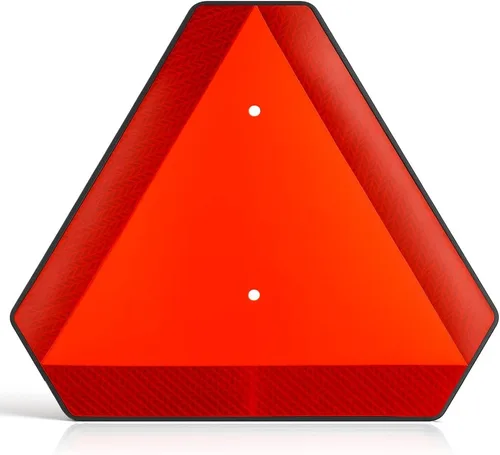 Miniatura 7 de Señal de seguridad del vehículo de movimiento lento, señal triangular de vehículo de movimiento lento, aluminio de 14 x 16 pulgadas, reflectante