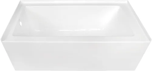 KINGSTON BRASS VTDE603122L - Bañera de acrílico de 60 pulgadas para nicho contemporáneo, con desagüe y orificios de desbordamiento a la izquierda,