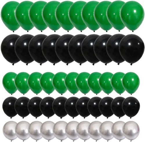 Miniatura 10 de Juego de globos de confeti azul rey, negro y plateado, arco de globos de confeti azul, negro y plateado para decoración de cumpleaños de bebé jefe