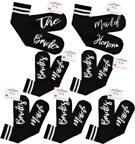 Miniatura 10 de WIFFGO Regalos de dama de honor para mujeres, regalos de despedida de soltera, calcetines peludos de compromiso, lindos calcetines de novia, regalos