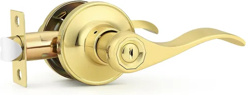 Miniatura 18 de Probrico Manijas de puerta de privacidad estilo ondulado de níquel satinado, manijas de puerta de baño/cama, cerraduras interiores sin llave