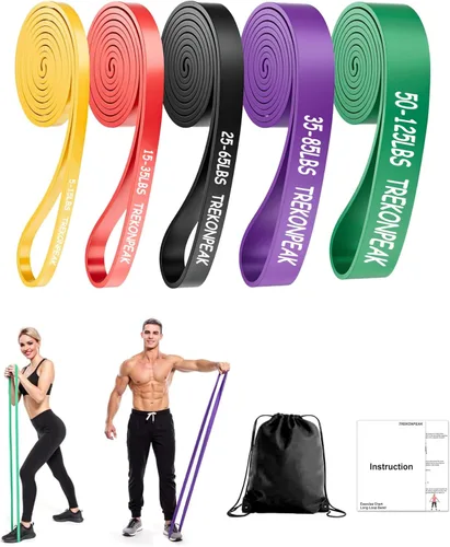 Bandas de resistencia para entrenamiento, juego de bandas de ejercicio de 5 niveles, bandas de asistencia para dominadas, entrenamiento de fuerza,