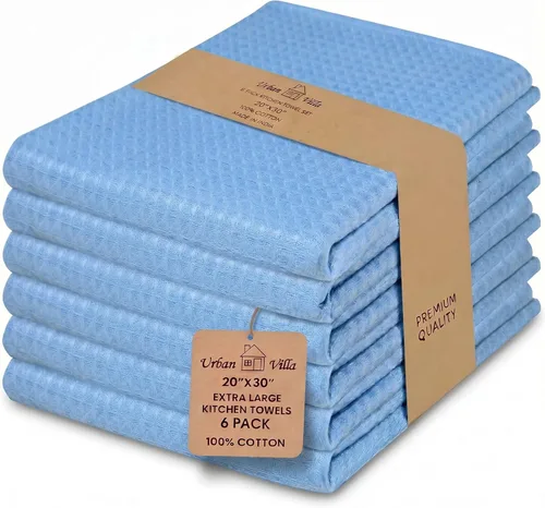 Miniatura 69 de Urban Villa Toallas de cocina 100% algodón, paquete de 6, altamente absorbentes, de secado rápido, súper suaves, de primera calidad, para cocina