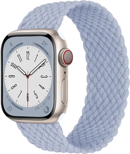 Miniatura 11 de Correa elástica de nylon trenzada Solo Loop, compatible con correas de Apple Watch de 1.496 pulgadas, 1.575 pulgadas, 1.614 pulgadas, 1.654