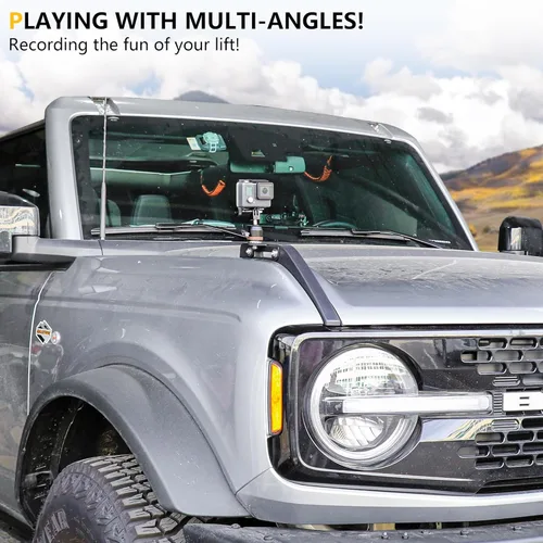 Miniatura 2 de Soporte de montaje de cámara de acción GoPro para Ford Bronco 2021 2022 2023 2024 2025 Accesorios exteriores de 2/4 puertas Capó Miras de sendero