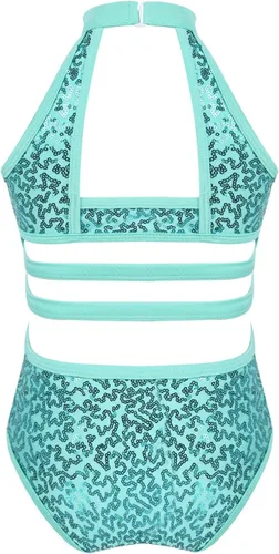 Miniatura 2 de Maillot de ballet sin mangas con lentejuelas y cuello halter