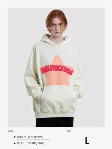 Miniatura 6 de Aelfric Eden - Sudaderas con capucha para mujer, con estampado de estrellas rosadas, unisex, de gran tamaño, manga larga, con bolsillo