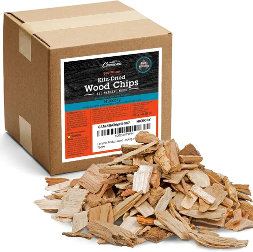 Miniatura 15 de Camerons Trozos gruesos de madera de nuez pecán 100% natural para ahumador - Caja de 420 Pulg. cúbicas, aproximadamente 5 libras - Hojuelas secas al