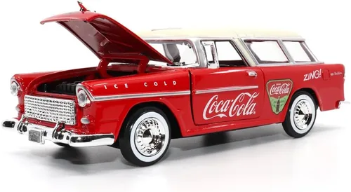 Miniatura 3 de Motor city classics Coca-Cola 1955 Chevy Nomad 1:24 Modelo a Escala Diecast Collectible 424057