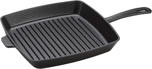 Miniatura 10 de Staub Sartén cuadrada de hierro fundido de 12 pulgadas, cereza, fabricada en Francia